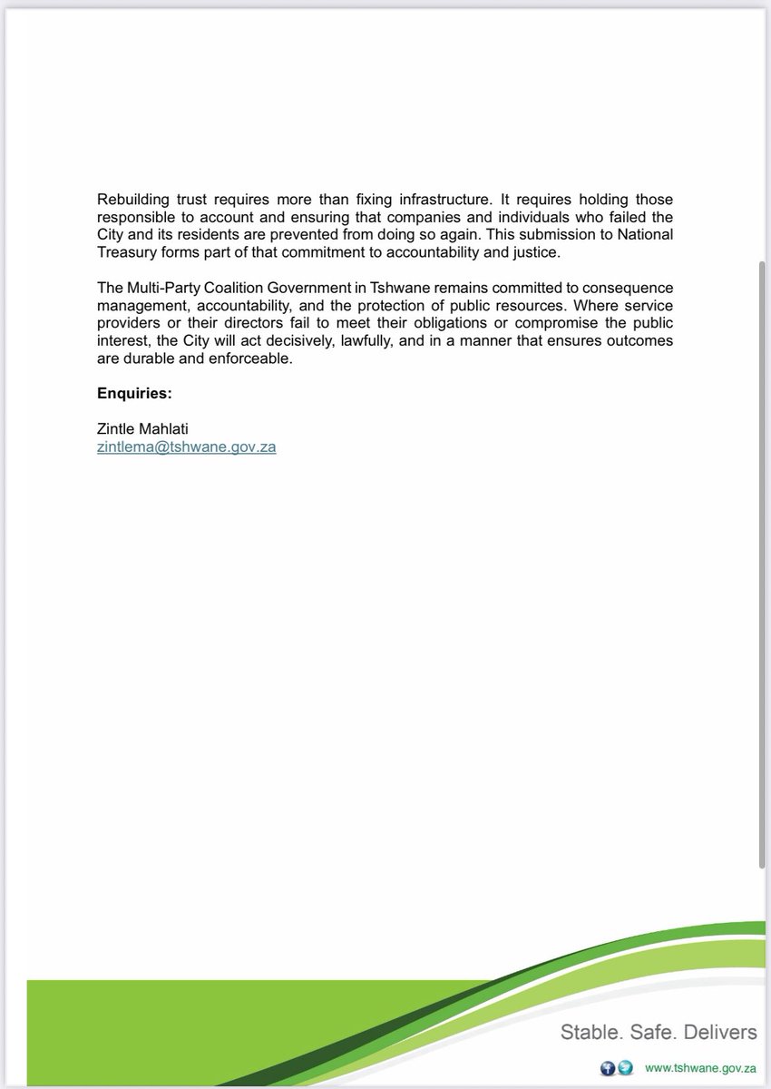 City of Tshwane submits to National Treasury Rooiwal blacklisting application to restrict Edwin Sodi and associates from conducting business with the government. <a href="/CityTshwane/">City of Tshwane</a>