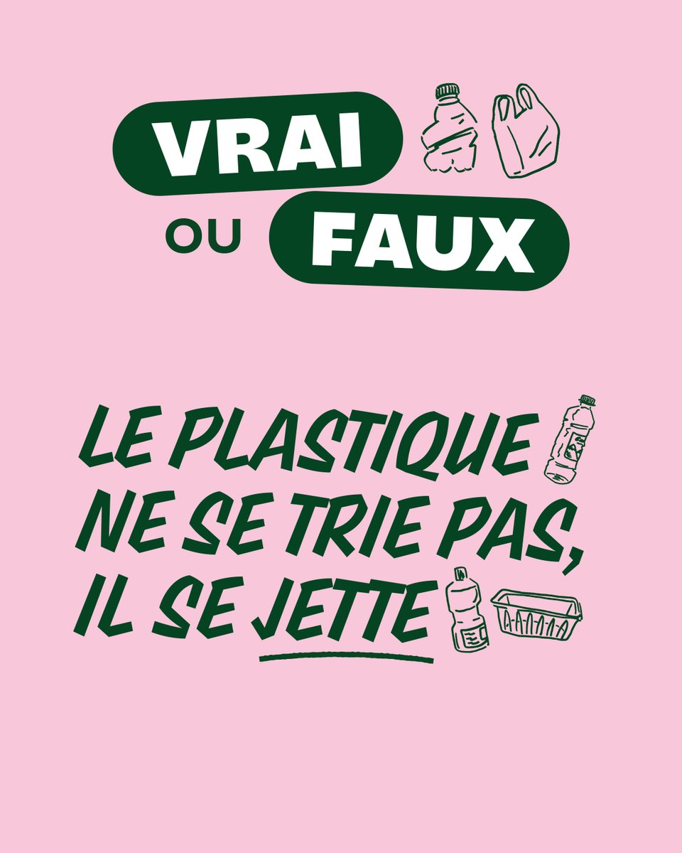 ❌Et bien c’est faux ! 

Il existe de nombreux déchets à base de plastique ainsi que plusieurs natures de plastique. Tous ces déchets ne seront donc pas valorisés de la même manière.

Pour les emballages en plastique, c’est direction le bac gris ! ✅