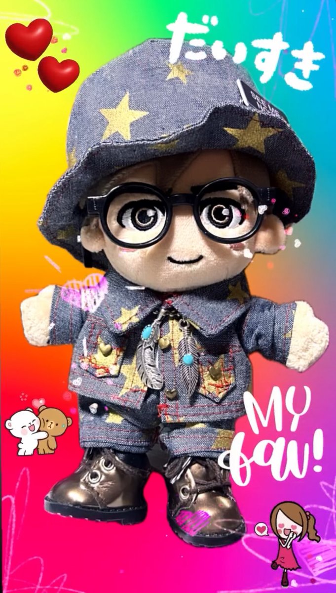 chell1224's tweet photo. 久々　X wwww(Instagram専門w)

デニム風布地があったから　ミシンー☆✧*｡٩(ˊᗜˋ*)و✧*｡
めっちゃ可愛いのができたーっ❤️❤️❤️

型紙作成ばっちぐーwだった❣️

自己流だけど　大満足❣️

色んなパターンできるなwwww

#ぬいタク着せ替え https://t.co/UaCLJOsckh