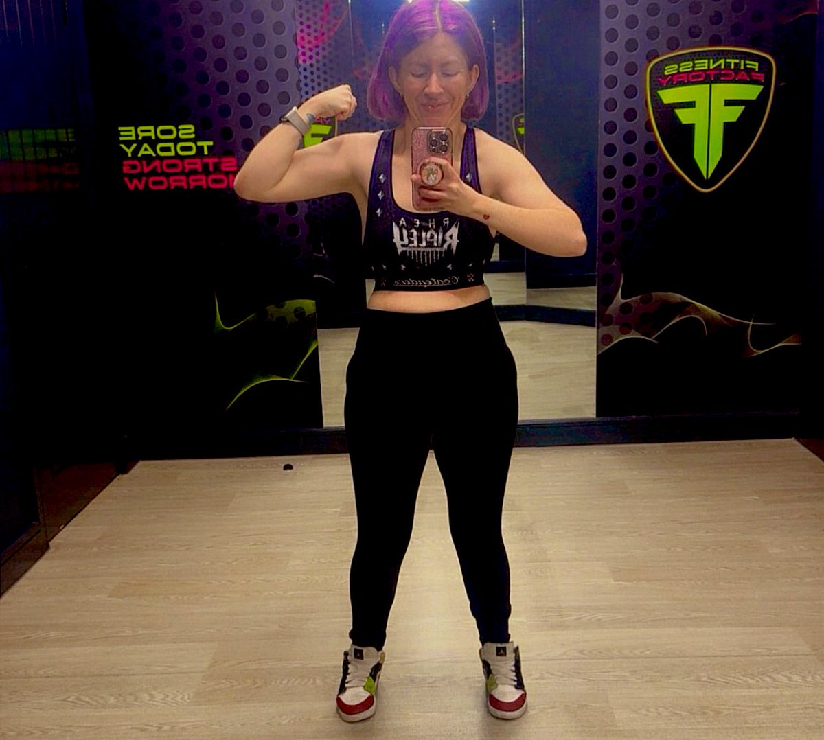 Feeling proud how my body is now changing doing weight training I do what I can due to my medical condition! Taking my time, Peace be the journey! 🙌🏻🫶🏻 Wearing my favourite WWE wrestler’s merch who inspires me! 🦋💜