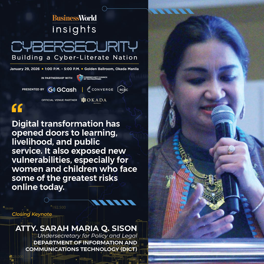 bworldph's tweet image. Atty. Sarah Maria Q. Sison of the Department of Information and Communications Technology reiterates the opportunities and risks of digital transformation.

#BusinessWorldInsights #Cybersecurity #CyberSafePhilippines