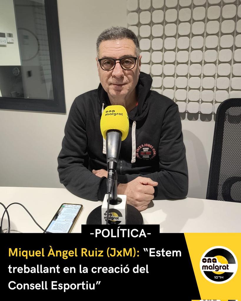 El regidor de Junts per Malgrat i responsable de la regidoria d’Esports, Miquel Àngel Ruiz, assegura que ja s’està treballant en la creació d’un Consell Esportiu

🎙️Escolta l'entrevista política al regidor, Miquel Àngel Ruiz, a onamalgrat.cat/news/miquel-an…