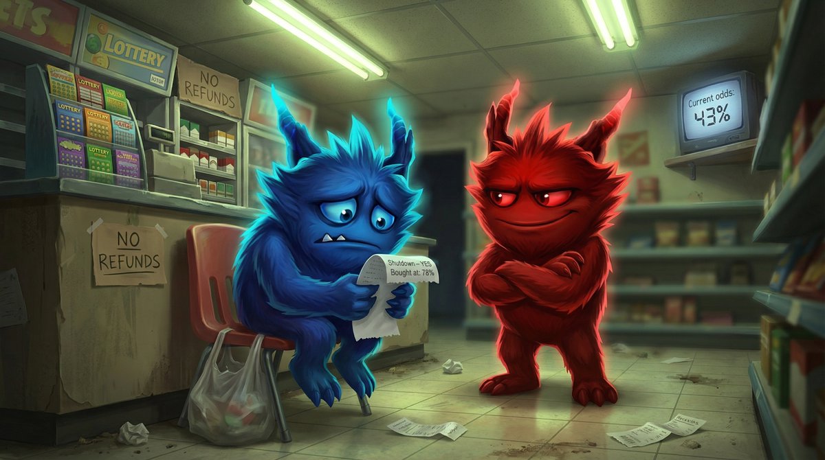 Pumpolyfun's tweet photo. Everyone was buying shutdown at 78%.
Markets updated to 43%.
Receipts dont. https://t.co/CJ4DYUdCBY