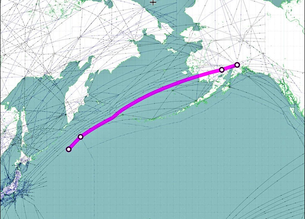 FMilcoms's tweet photo. #RONIN 25 #AE11F0 

Cleared to PAED
4536N15656E  PASRO A590 HAMND   
FL300

#PEARL 25 #AE059F heading back to RODN.
FL280 https://t.co/jRqjBkJaYC