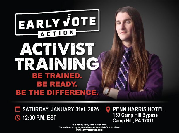 ScottPresler's tweet image. Good morning.  

Awake &amp;amp; ready for the day. 

Flying back to Pennsylvania for our @EarlyVoteAction training this Saturday in Camp Hill. 

Only a few seats left — EVERY seat will be filled. 

Then, heading to Capitol Hill. 

So gosh darn tired, but I’ll sleep on the plane.