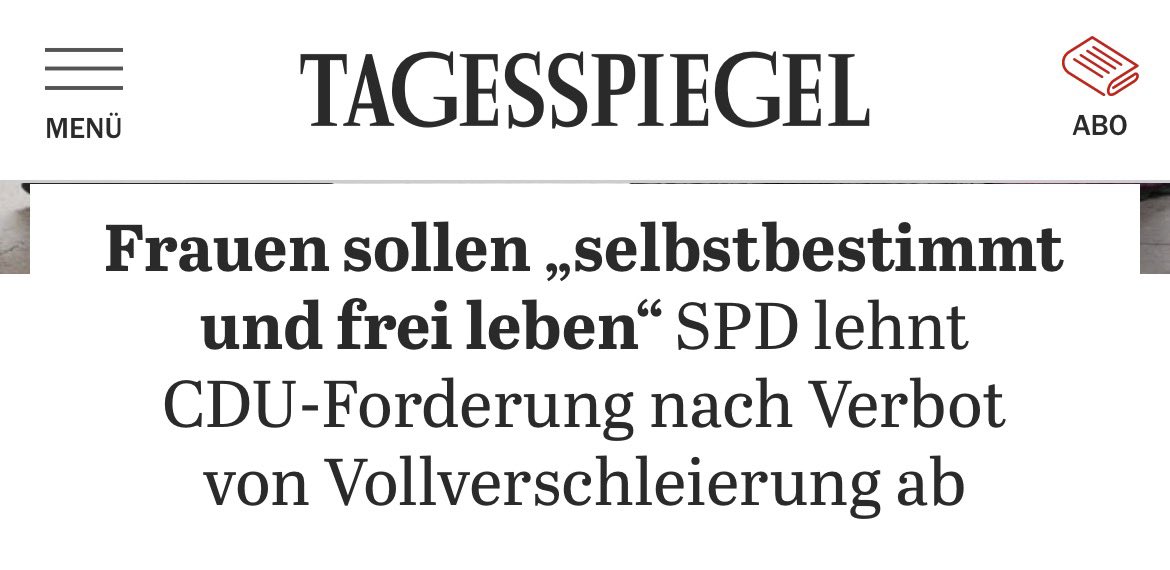 Man muss schon Sozialdemokrat sein, um in der Vollverschleierung Selbstbestimmung und Freiheit zu sehen. Ich sehe darin nur einen Bruch mit unseren Werten. Ich sehe Unterdrückung und Integrationsverweigerung. Im europäischen Kulturkreis schaut man sich ins Gesicht, und ich
