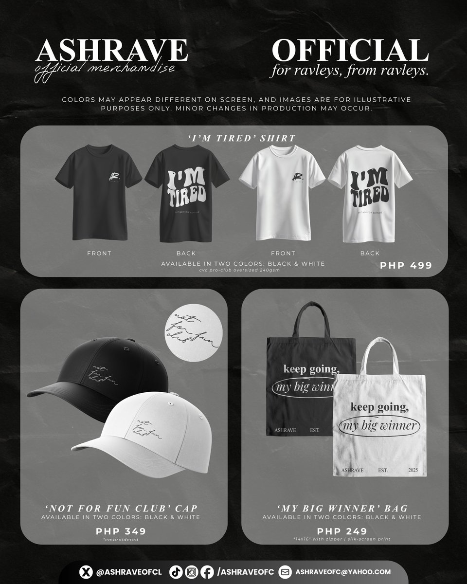 𝐀𝐒𝐇𝐑𝐀𝐕𝐄 𝐎𝐅𝐅𝐈𝐂𝐈𝐀𝐋 𝐌𝐄𝐑𝐂𝐇𝐀𝐍𝐃𝐈𝐒𝐄
for ravleys, from ravleys.

Our first official merch drop is now open for pre-orders and every item was created with so much love and thought for the fandom. This project is not just about merch, it is about showing our