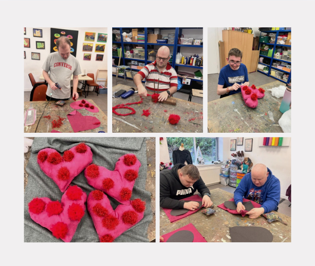stepscic's tweet photo. Valentine’s creativity in action! Handmade cushions, heart shapes, sewing, and textured details. Everyone got involved and the results look fantastic! https://t.co/RXvkPOsagN