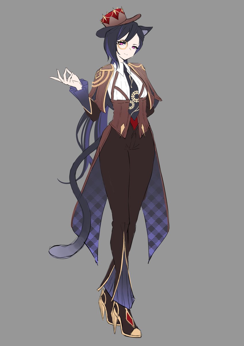 お疲れ様です!
次回、または次々回のアップデートでレオノーラを実装いたします!

こちらが立ち絵ラフです!
前回のコンセプトアートよりもオシャレになってます!
サイコ-!! 