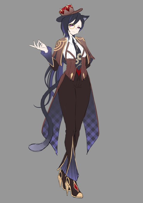 お疲れ様です!
次回、または次々回のアップデートでレオノーラを実装いたします!

こちらが立ち絵ラフです!
前回のコンセプトアートよりもオシャレになってます!
サイコ-!! 