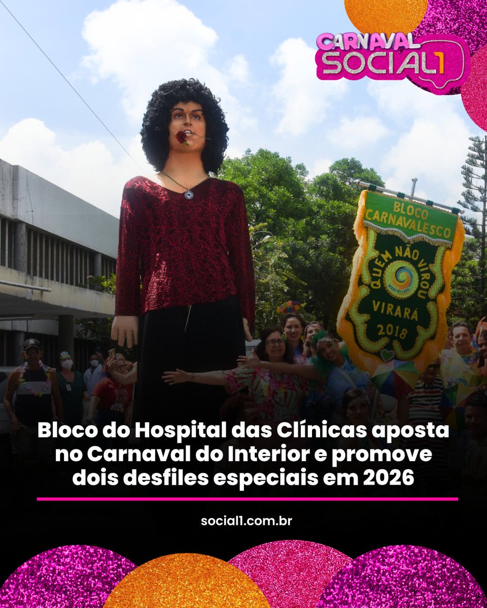 blogsocial1's tweet photo. O bloco “Quem Não Virou Virará”, do Hospital das Clínicas da UFPE, desfila nos dias 7 e 11 de fevereiro com o tema Carnaval do Interior.
📸 Divulgação

 digital  bp
#digital#CarnavalDoInterior #SaúdeComAlegria #Carnaval2026  Omelhorcarnaval https://t.co/s7hbZ8bb41