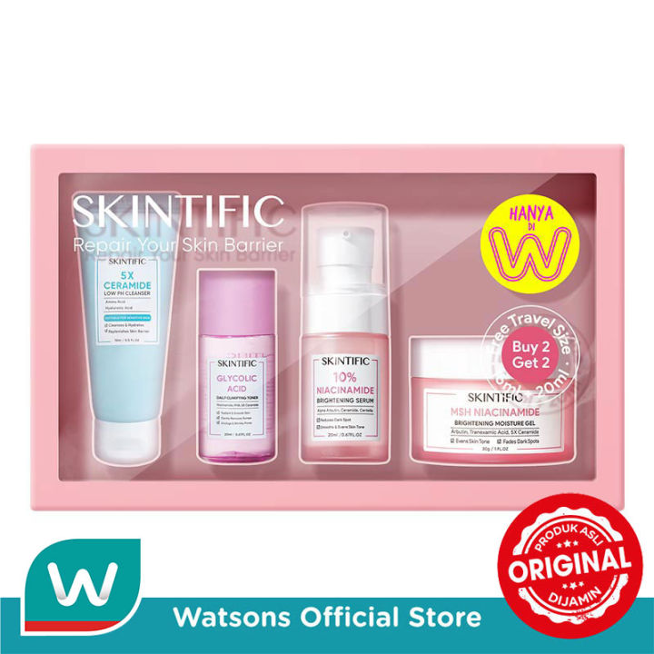 teukiws's tweet photo. WTS Jual Skintific from Watsons' Bundle!! Diskon jadi 79.900 aja!!Satu set terdiri dari: SKINTIFIC MSH Niacinamide Moisture Gel 30gr, SKINTIFIC 10% Niacinamide Brightening Serum, Low pH mini, Glycolic Toner mini. Expired: 03/05/26. Best deal. Pakai voc shopee bisa lebih murah https://t.co/QJVNbm7B0a