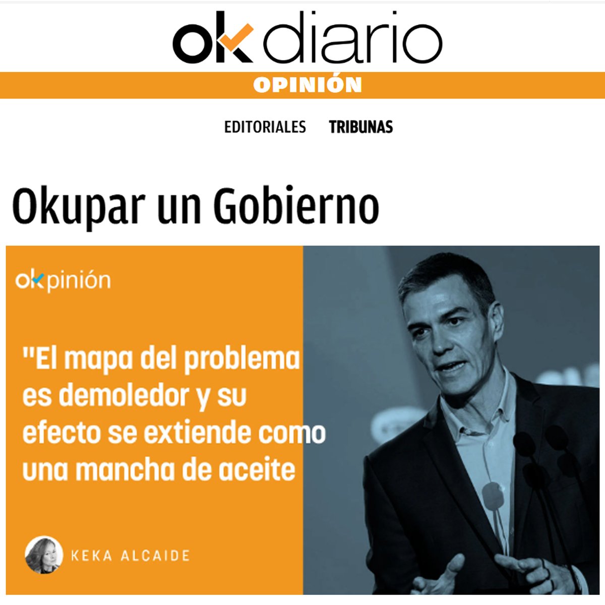 "La okupación ilegal de viviendas y la percepción de que Sánchez y su séquito deberían estar fuera del Gobierno comparten el mismo hilo conductor. Votantes potenciales okupan viviendas y políticos corruptos okupan sillones" <a href="/okdiario/">okdiario.com</a> 

👉okdiario.com/opinion/okupar…