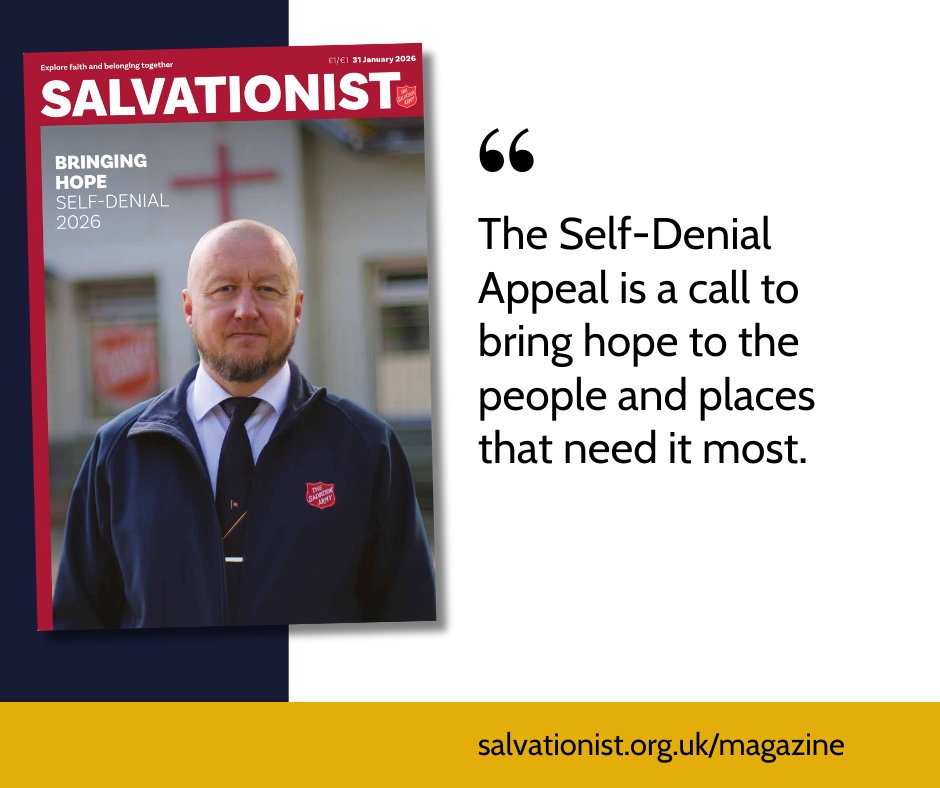Get ready to make a difference during this year's Self-Denial Appeal as we explore how your giving can help build hope in this week's issue of Salvationist!

Subscribe to the magazine or read articles from the issue online: salvationist.org.uk/magazine.