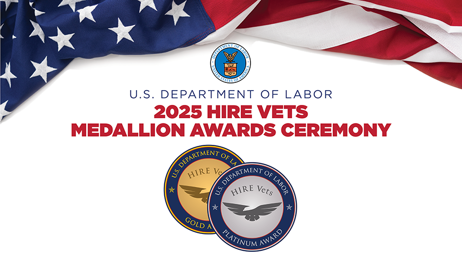 VETS_DOL's tweet photo. Join us at 1pm ET to celebrate the recipients of the 2025 HIRE Vets Medallion Award! https://t.co/F9lBvWaolf https://t.co/f6ITTaL7az