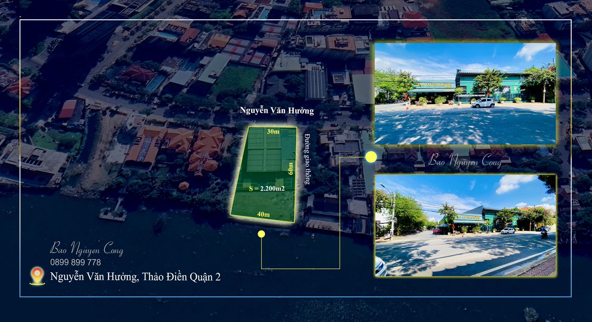 🌅 VIEW SÔNG THẢO ĐIỀN - Trước Xây Toà nhà - Villa , phía sau giáp sông làm hồ bơi cảnh quan, rất sang trọng

187 Nguyễn Văn Hưởng, P Thảo Điền
- Diện tích: 30m x 60m, nở hậu: 40m
- Tổng diện tích: 2.200m2
🔸 1.682m2 thổ cư
- Đang cho thuê: $14.000/tháng
Giá View