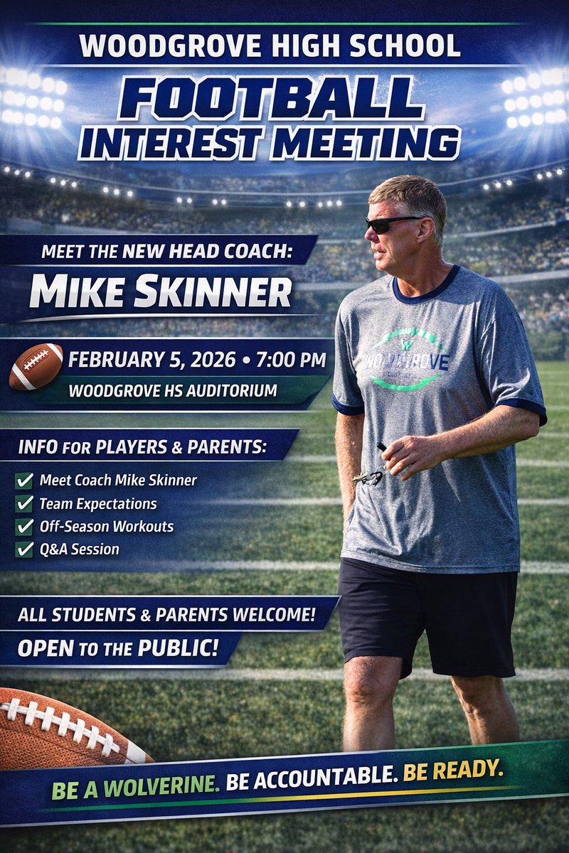 WGroveFootball1's tweet photo. Welcome back Coach Skinner!  

Resume includes:

✅ - 2018 Woodgrove State championship 
✅ - 2000 Centreville State Championship 
✅ - SIX-TIME State Runner-up

✅ - Current HC of the back-to-back State Championship Woodgrove wrestling team!   

Meet and greet, February 5th! https://t.co/uC1IF1p9Ty