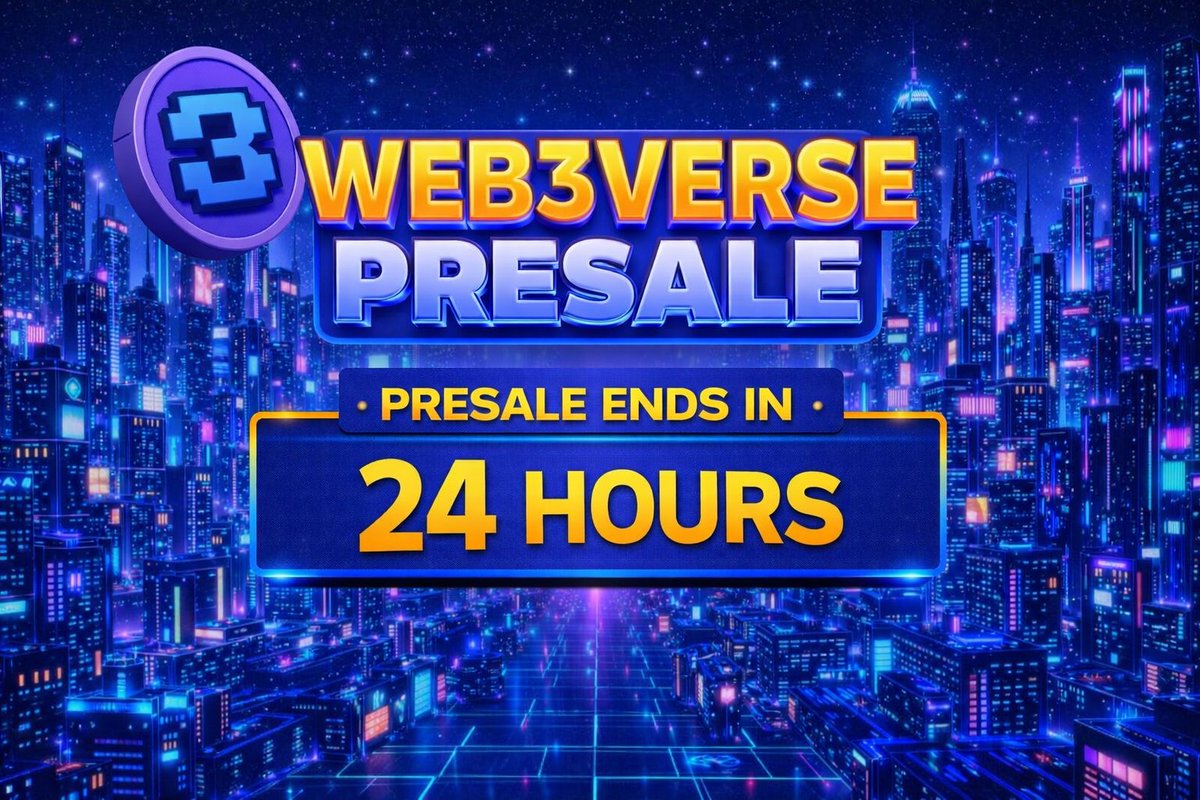 ⏰ 24 HOURS LEFT — Web3Verse ($W3V) Presale 🔥

Web3Verse is a social-to-earn platform where real interaction turns into real rewards. 

Why $W3V?
✅ Doxxed Dev
🚀 50% of raise → Day 1 marketing
📈 $4,000 guaranteed DEX volume at launch

👉 pinksale.finance/solana/launchp…

#social