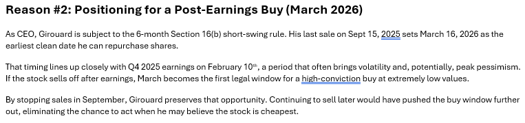 PerchLittle's tweet image. $UPST 

When a CEO who had consistently sold shares stops, ask yourself why. 

My top 2 reasons are below.