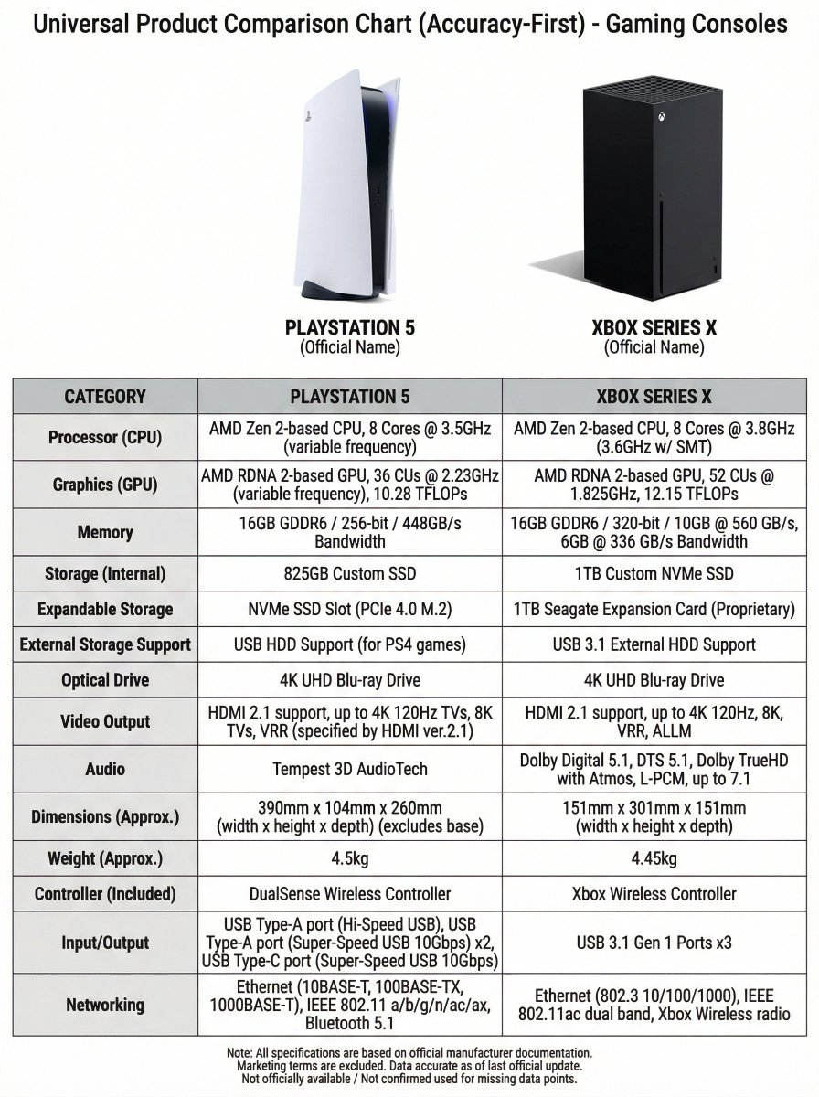 Verified comparison chart