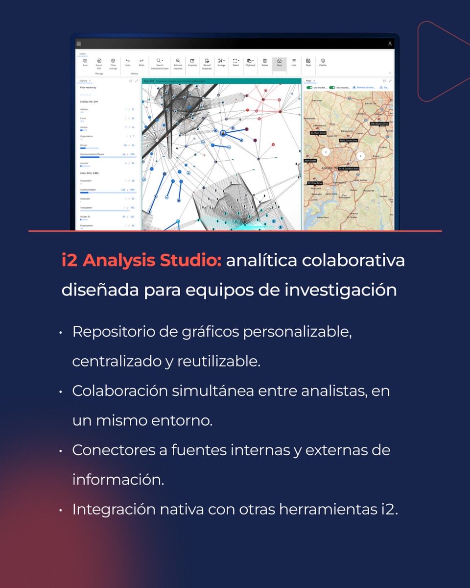 UnitechIbero's tweet photo. Cuando la información está dispersa, el análisis se vuelve lento. 

i2 Analysis Studio permite a los equipos de investigación capturar, comprender y compartir grandes volúmenes de datos en un entorno colaborativo e integrado. 

👉 Conocé más

#i2Group #UnitechIberoamericana https://t.co/8tChqUG2RG