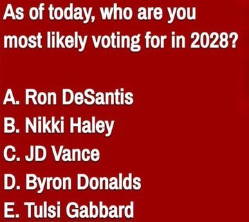 Who has your vote in the 2028 U.S. presidential election?