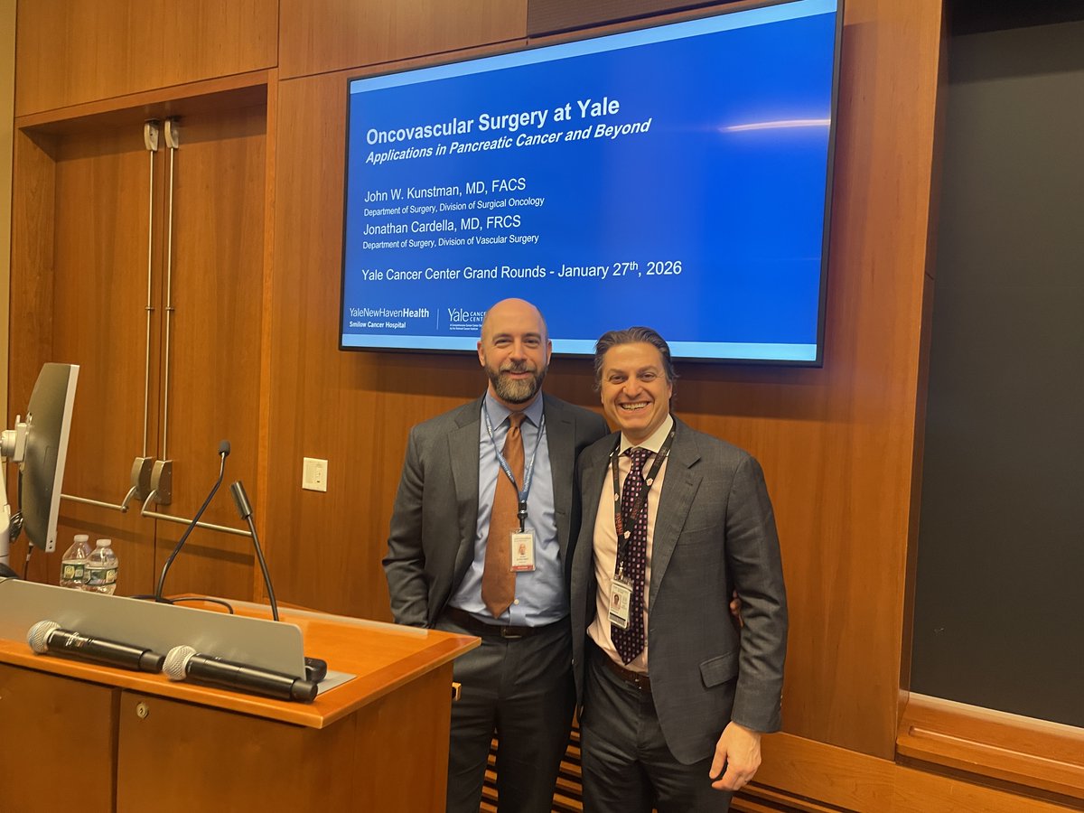 YaleCancer's tweet image. Drs. John Kunstman and Jonathan Cardella presented #GrandRounds to share the role of #oncovascular surgery @SmilowCancer and options for patients with locally advanced #pancreaticcancer. Watch their full talk youtube.com/watch?v=9C1mXx…. @YNHH @YaleSurgery