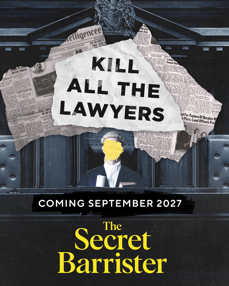 BarristerSecret's tweet image. 🚨ANNOUNCEMENT 1 OF 2🚨

WELL WELL WELL.

🎺🎺🎺 Second book alert!🎺🎺🎺

Did you enjoy the gritty thrilleriness of The Cut Throat Trial?

Fancy some more, sunshine?

Kill All The Lawyers will be hitting the shelves next year.

Consider your appetites whetted.