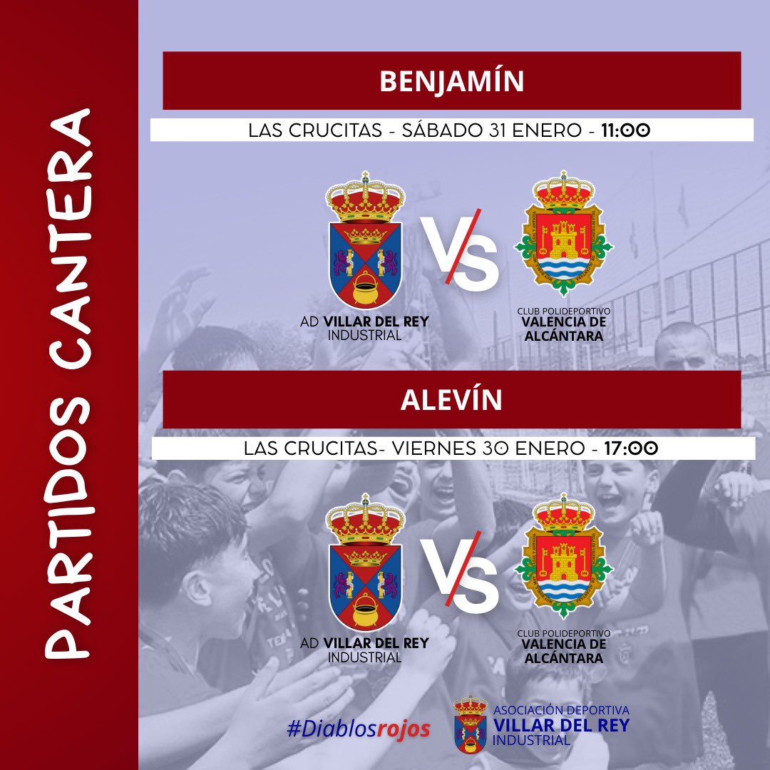 🏆 Partidos de nuestra cantera

Nueva jornada para nuestros equipos de fútbol base. Desde el club les deseamos mucha suerte y éxito en sus respectivos encuentros. ❤️⚽