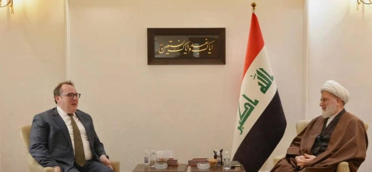 رئيس المجلس الأعلى همام حمودي والقائم بأعمال السفارة الأمريكية في بغداد جوشوا هاريس يؤكدان أهمية بناء العلاقات مع واشنطن وفق مبدأ الاحترام المتبادل للسيادة والقرار 