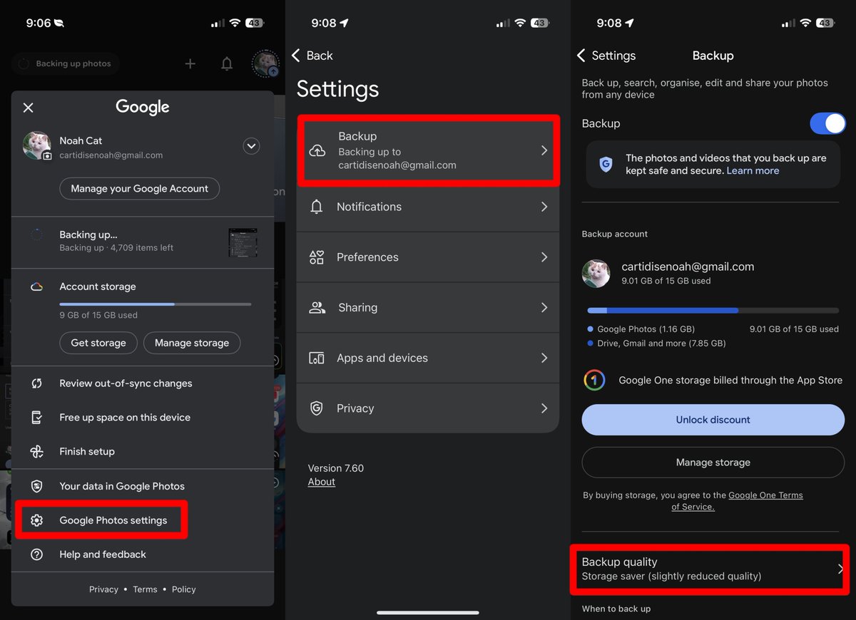 Cartidise's tweet image. It’s really easy to fix this without paying Google a cent

Step 1

&amp;gt; Open Google Photos
&amp;gt; Tap on your profile picture and then Manage storage 
&amp;gt; Under cleanup suggestions, tap on each section and delete large files/photos/videos (download locally first if you wanna keep them)…