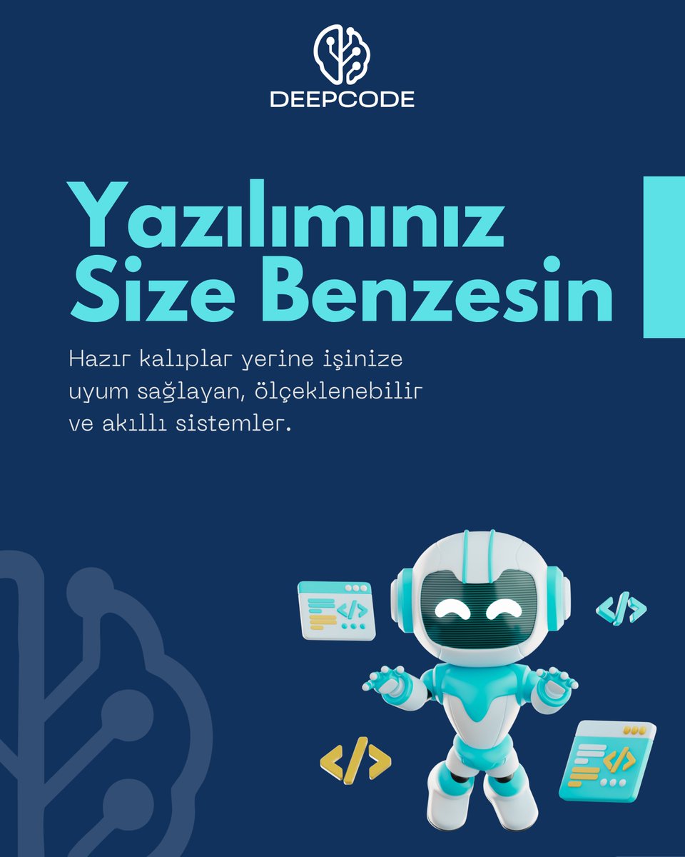 DeepCodeTr's tweet photo. Her markanın dili, iş yapış biçimi ve hedefi farklıdır.
DeepCode, bu farkları analiz eder ve yazılımı markaya özel tasarlar.
Hazır kalıplar yerine işinize uyum sağlayan,
ölçeklenebilir ve akıllı sistemler geliştirir.

#DeepCode #ÖzelYazılım #YazılımÇözümleri #DijitalDönüşüm https://t.co/2g8TUIm8f3