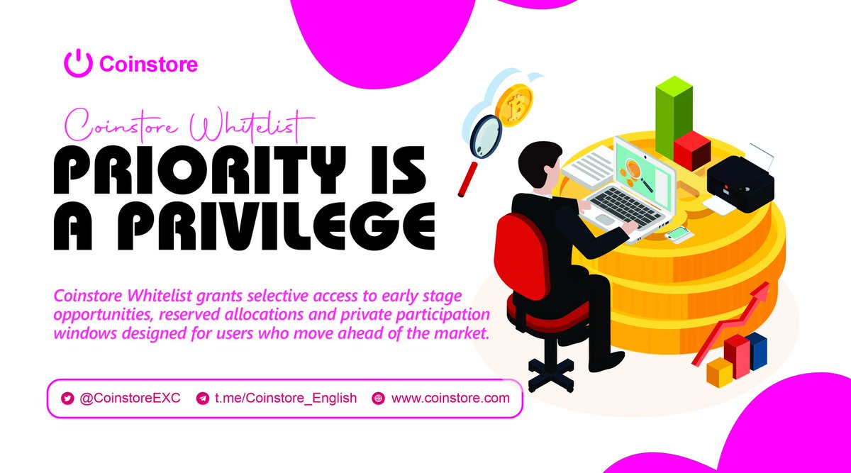 💡 Timing is everything in crypto. 

📈 Get ahead with #Coinstore's Whitelist and access exclusive chances.

Secure your spot today.

Dive in:cutt.ly/HrkLddwR
Sign up:h5.coinstore.vip/h5/signup?invi…

#WhitelistAccess #cryptocurrency
<a href="/CoinstoreExc/">Coinstore</a>
