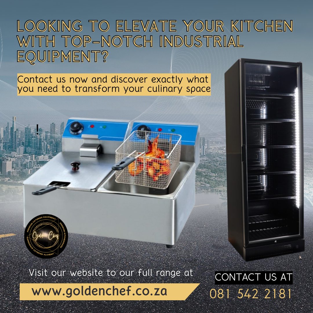GoldenChefSA's tweet photo. Upgrade your kitchen with industrial-grade commercial equipment from Golden Chef 🔧🔥

From professional fryers to reliable refrigeration, we supply solutions built for busy kitchens.

🌐 https://t.co/eBpZHbv1uJ | 📞 081 542 2181
#GoldenChef #Kitchen #IndustrialEquipment https://t.co/5edPgjilgB
