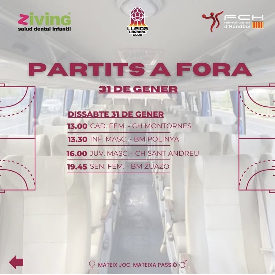 Continuem sumant cap de setmana de handbol! Aquests són els partits que es juguen tant a casa com fora! A donar-ho tot! 🚀💪🏼