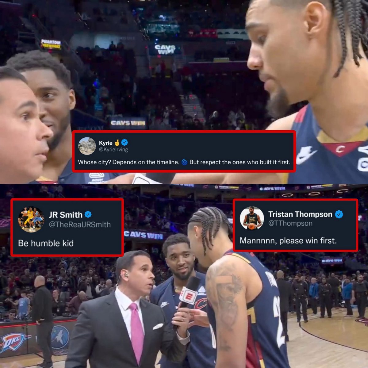 Hoopss's tweet image. The Cavs' 2016 championship squad has something to say about Jaylon Tyson's comment after he said, “This is Donovan Mitchell’s city.” 👀