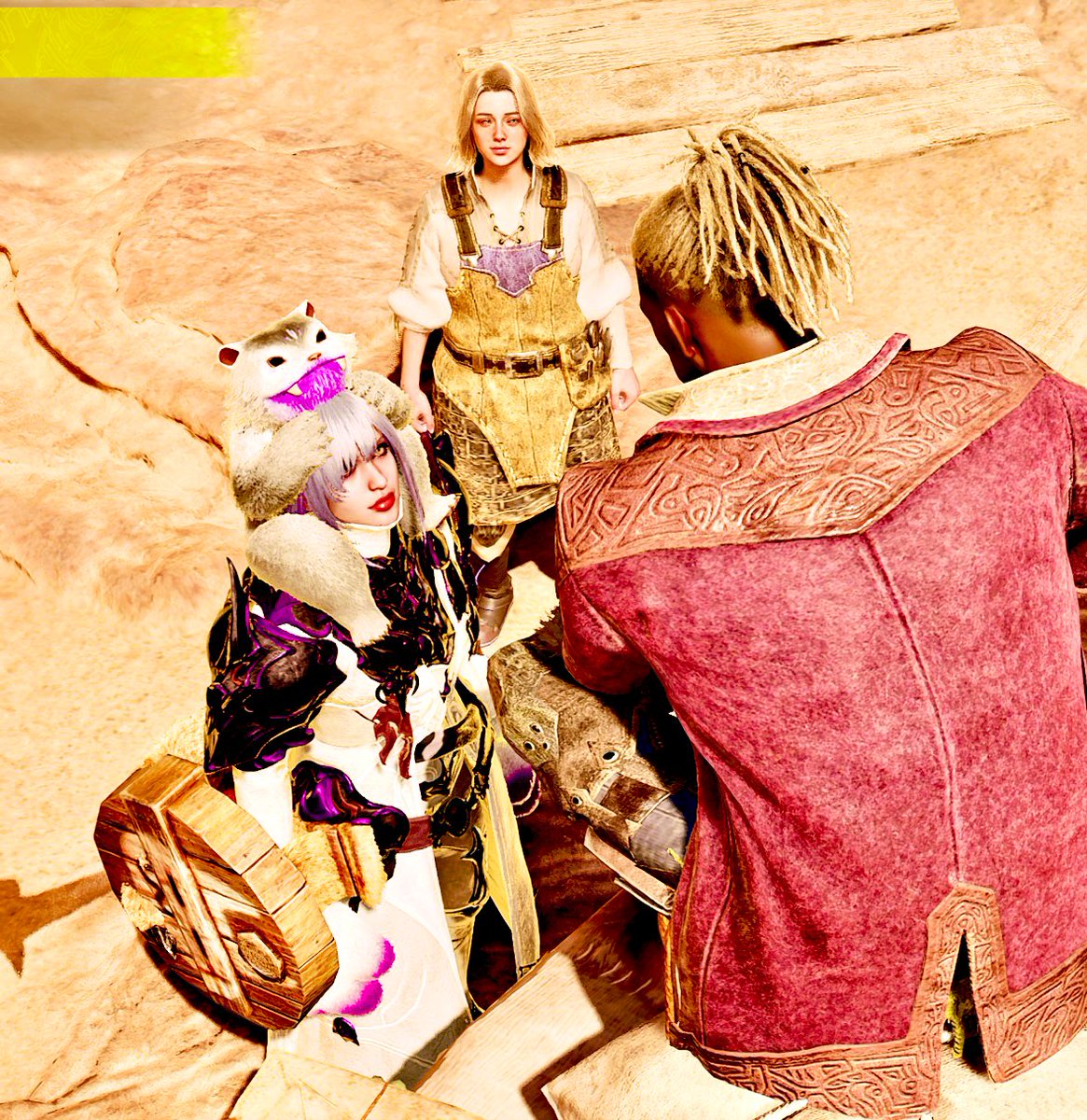 珍しくぼっち楽しんでるけど

・ゴグ珠出たし

・ワイのガード信じてくれた野良さんおったし楽しい

・んで、サンチャゴからしたら
中央におるピュアな恋心抱いてそうな村娘と違い

頭も手も武器も獣の変人また来たで…としか見えてなさそうで笑う(   ᐕ)

#モンハンワイルズ