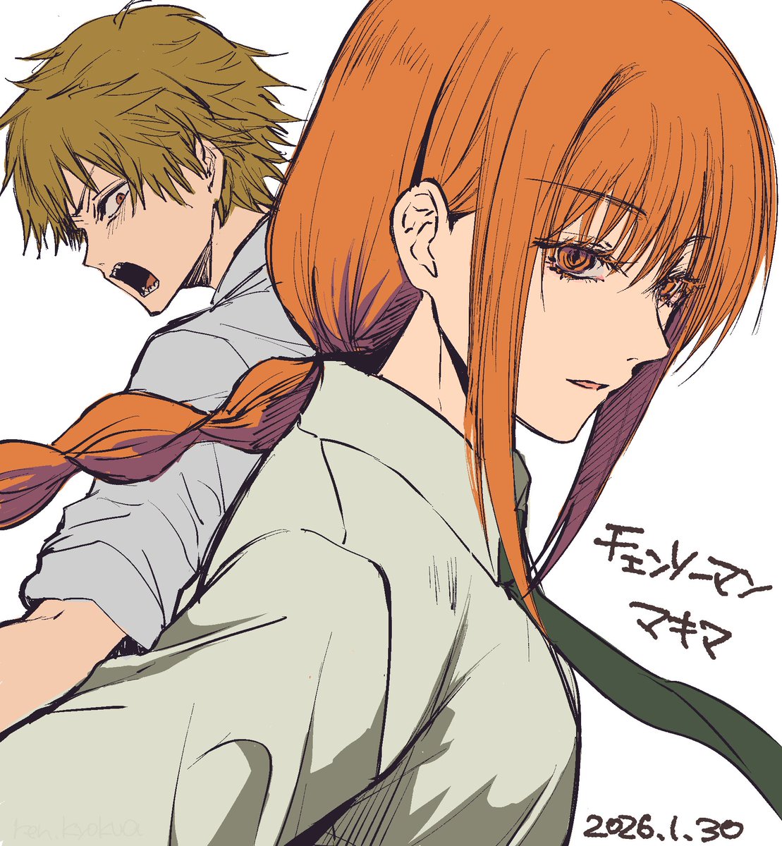 チェンソーマン　高級複製原画 マキマ デンジ マキマさん 原画 チェンソーマン 高級複製原画」 - 「チェンソーマン」展が渋谷タワレコ