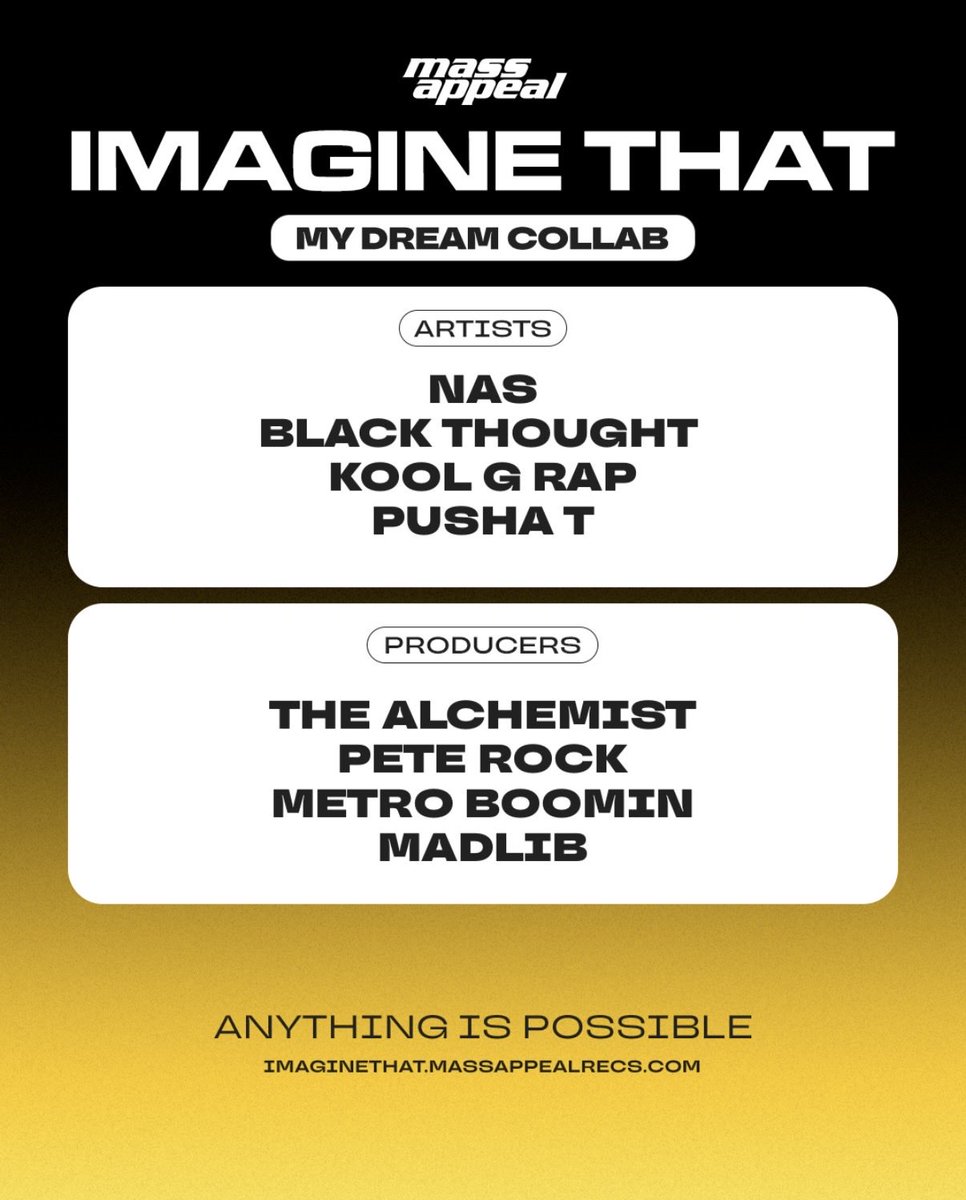Imagine That!!! Make my wish come true <a href="/MassAppealRecs/">Mass Appeal Records</a> <a href="/MassAppeal/">MASS APPEAL</a> 👇