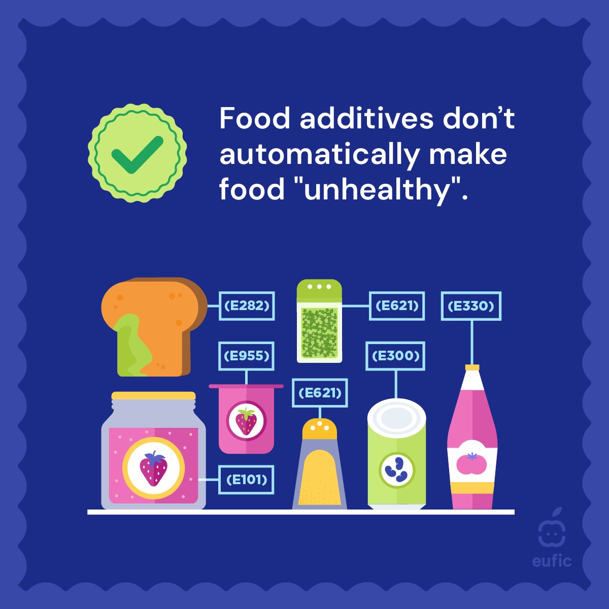 EUFIC's tweet image. #FoodAdditives aren’t added to foods to harm you 🚫

They’re used in small amounts for specific purposes, like preserving freshness or improving texture.

🇪🇺 In Europe, additives are regularly assessed for safety by @EFSA_EU to ensure they remain safe to use.