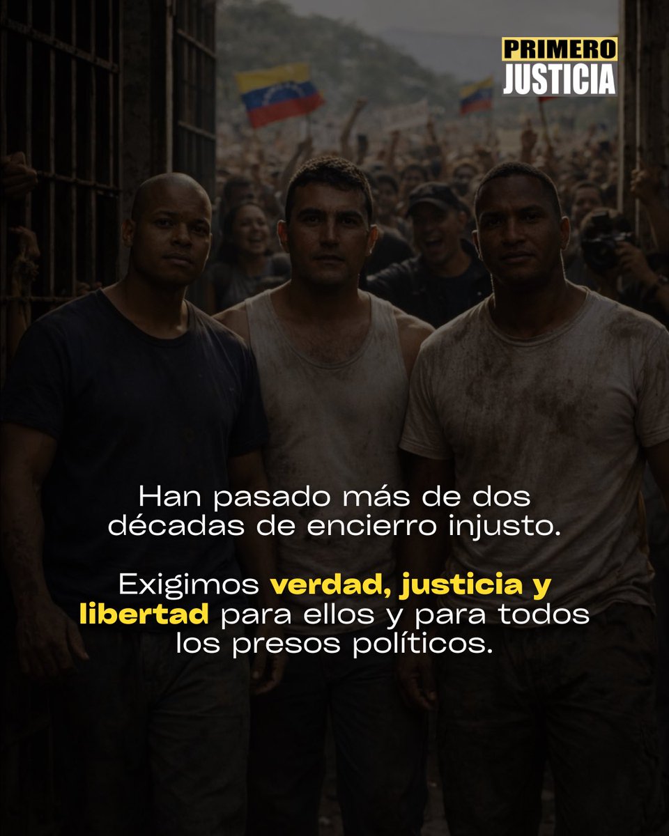 El caso de los policías metropolitanos es una de las más grandes injusticias perpetradas por el régimen.

Luis, Erasmo y Héctor deben ser liberados inmediatamente tras casi 23 años siendo presos políticos de Chávez y luego de Maduro.

Libertad absoluta e incondicional para todos