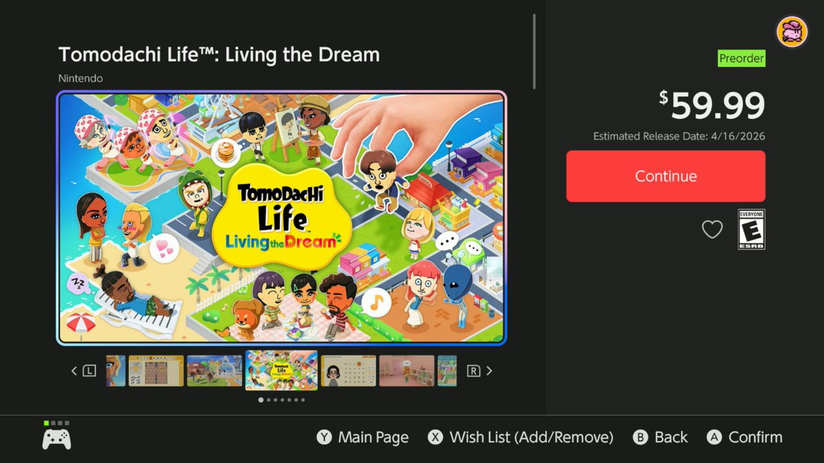 BoTalksGames's tweet image. Tomodachi Life: Living the Dream is $59.99 in the US!