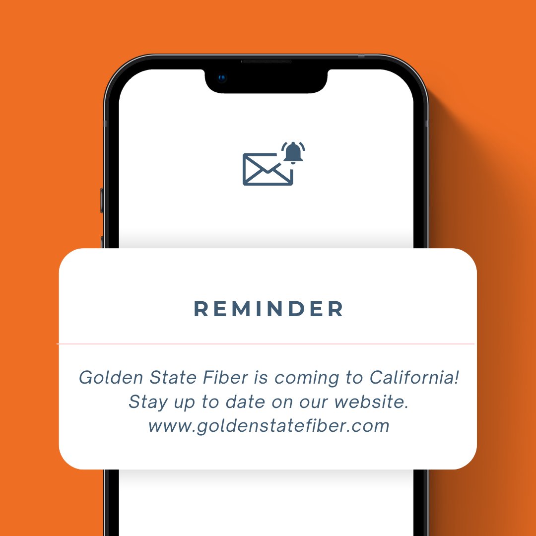 GStateFiber's tweet photo. Your future internet called... it says: sign up for Golden State Fiber updates so you don’t miss out!

#ConnectingCalifornia #FastInternet #FiberFast #GoldenStateFiber https://t.co/59vAPlrsV6