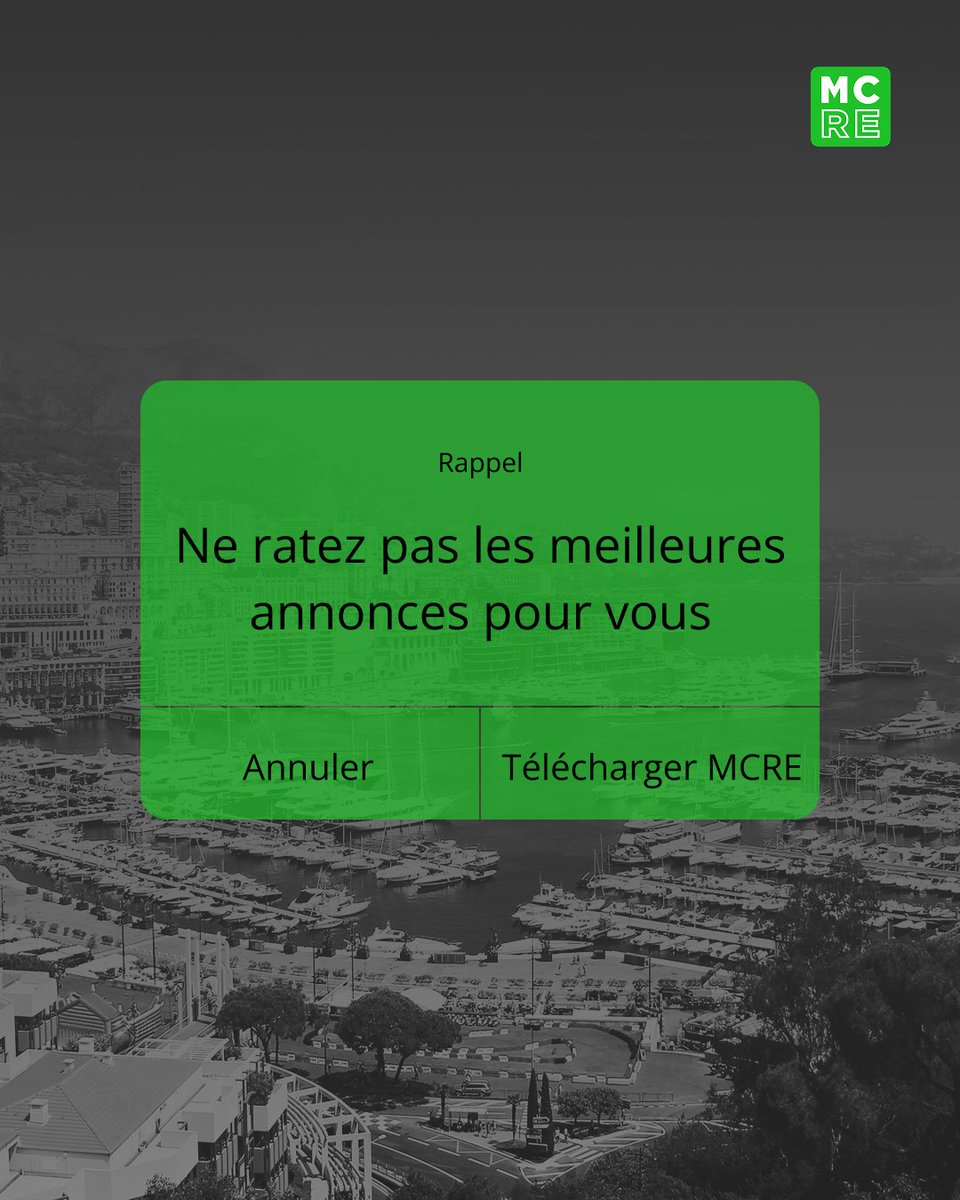 Enregistrez vos annonces et recevez des alertes. Avec l’app MCRE, agissez vite et achetez plus intelligemment.

Téléchargez-la maintenant.
