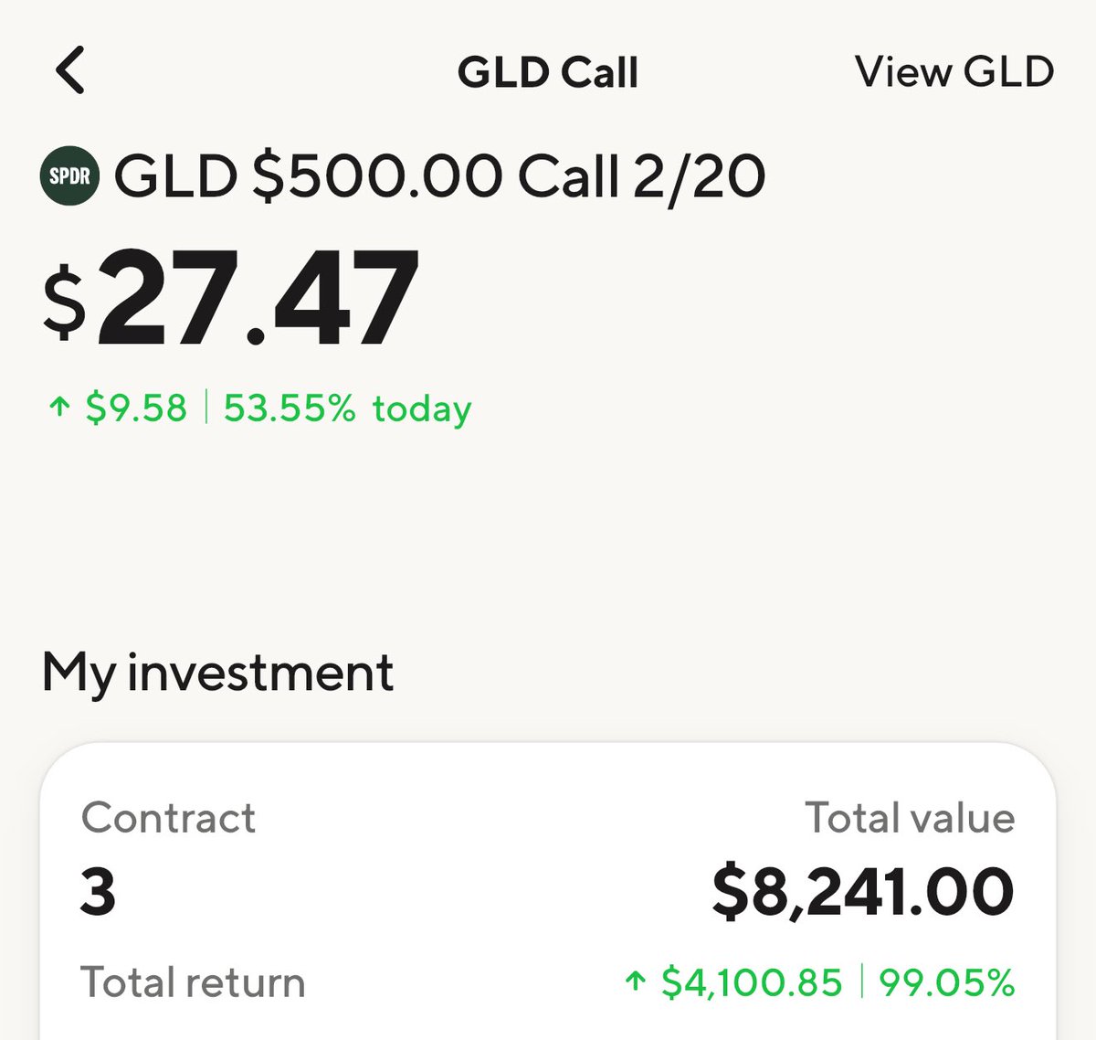 Hit on Gold this morning …