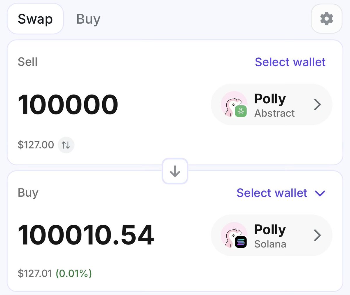matisrell's tweet photo. You can Swap $POLLY (Pengus Wife) directly from Abstract ↔️ Solana 💚💜 https://t.co/2CuRZvuqWq