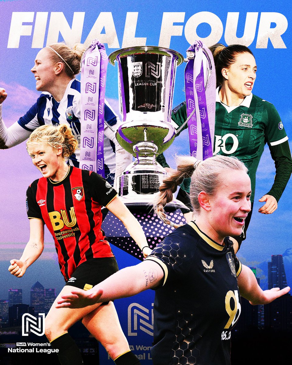 For a place in the FA WNL Cup Final 🏆

<a href="/ArgyleWFC/">Plymouth Argyle Women FC</a> v <a href="/BurnleyFCWomen/">Burnley FC Women</a> 
<a href="/WBAWomen/">West Bromwich Albion Women</a> v <a href="/AFCBournemouthW/">AFC Bournemouth Women</a> 

#FAWNL