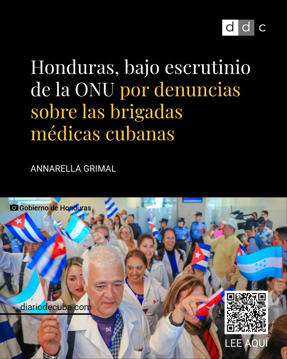 El Comité dijo estar “preocupado por las condiciones laborales, incluyendo situaciones de explotación y otros abusos” en las que se encuentran los trabajadores migrantes de la salud de origen #cubano que trabajan en las #BrigadasMédicas en Honduras”.

En sus recomendaciones, el