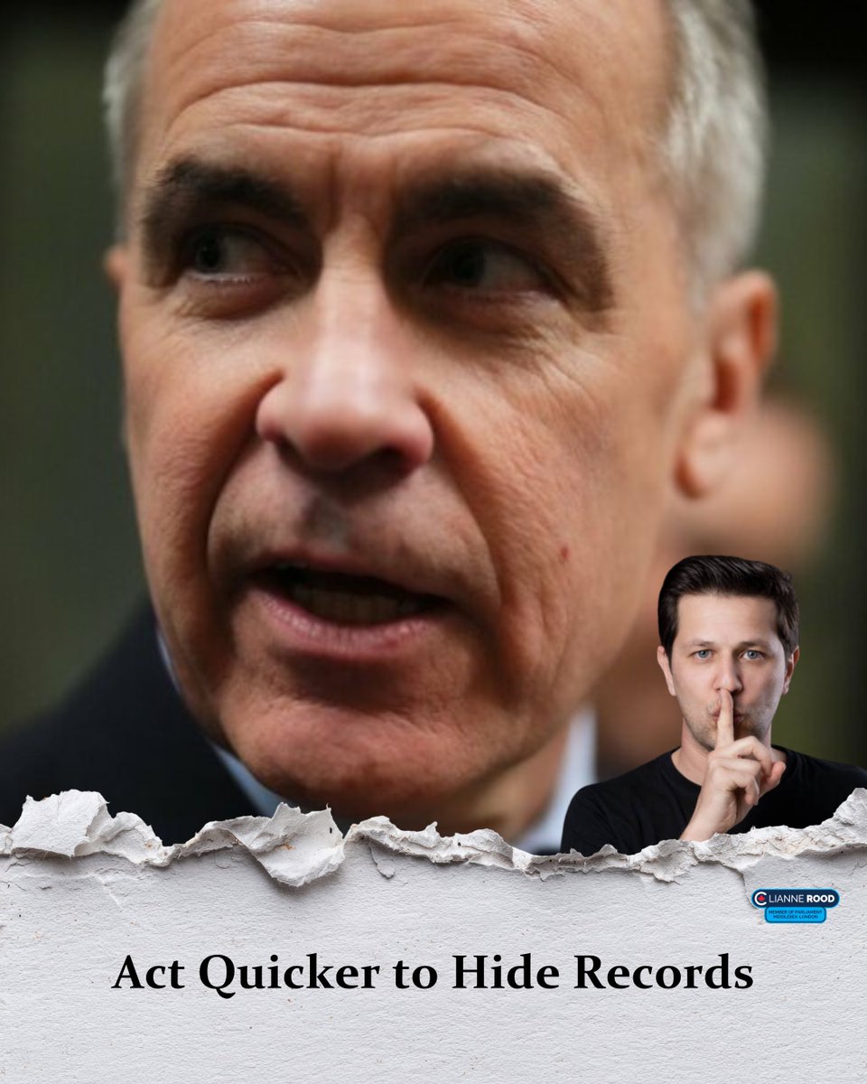 Lianne_Rood's tweet image. Carney promised a transparent government during the election. 

Now? 

He's ordering the Liberal bureaucracy to delete in-house chats after 15 days and emails in 30 days. 

Secrecy is Carney's game, keeping Canadians in the dark on what he's doing.