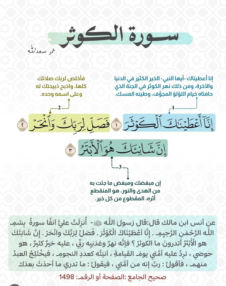 m_7d_7's tweet photo. تفسير سورة الكوثر https://t.co/ui8gGEFnxV